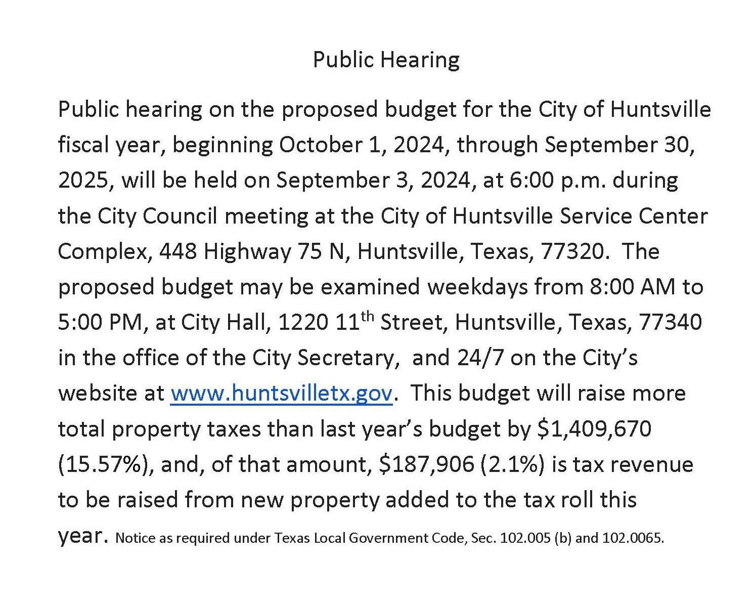 Bdgt Hearing Notice 24-25 for Item and City webpage (1)