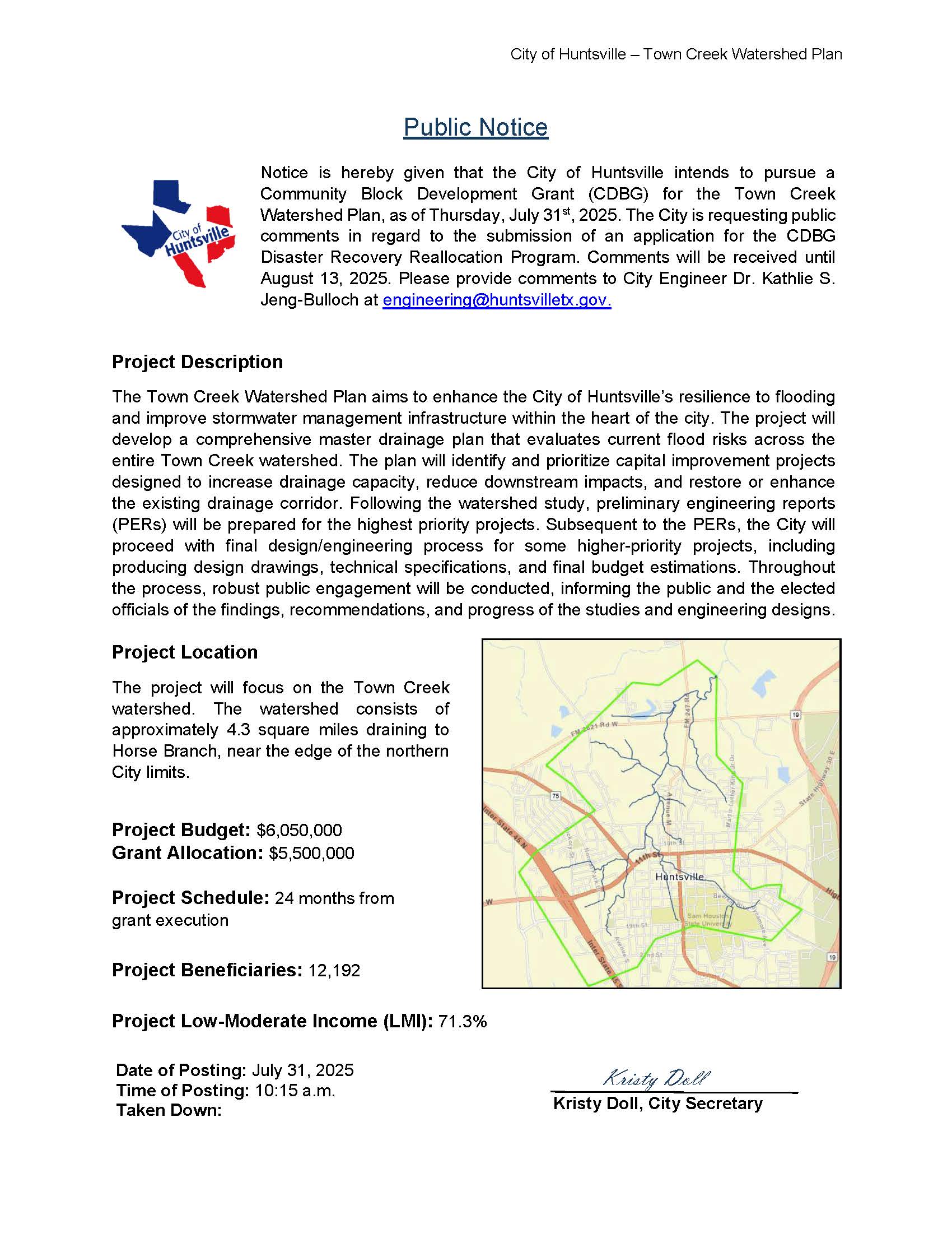 Huntsville CDBG Public Notice UPDATED 7-31-2025
