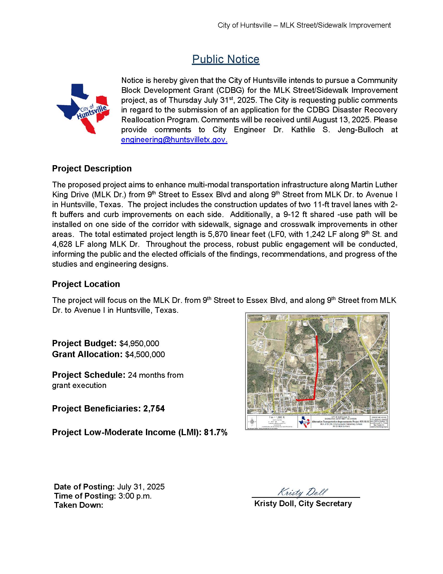 Huntsville CDBG Public Notice UPDATED MLK