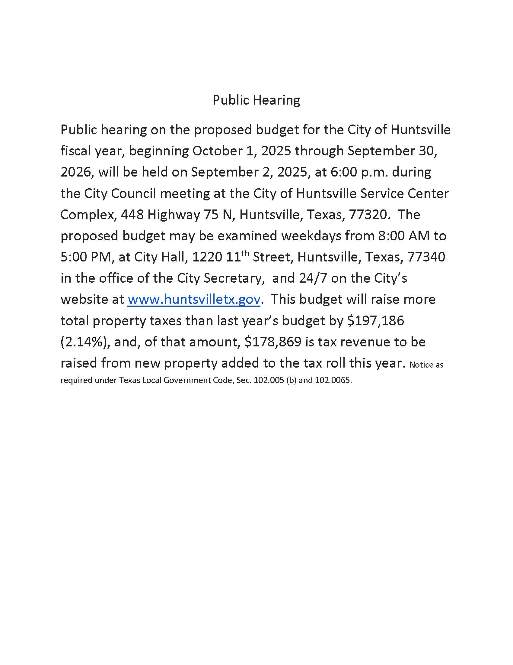 Bdgt Hearing Notice 25-26 w Svc Cntr address (1)