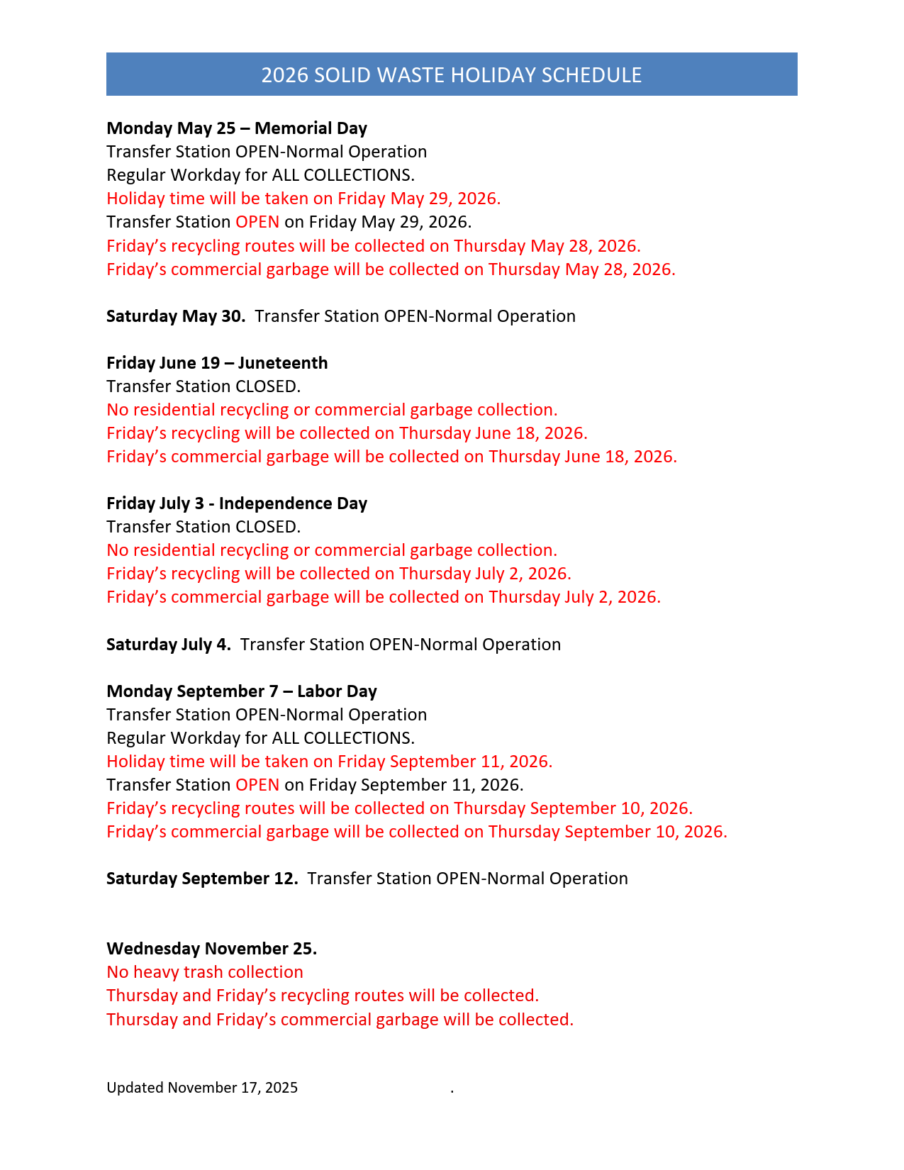 2026 Solid Waste Holiday Schedule_2_1
