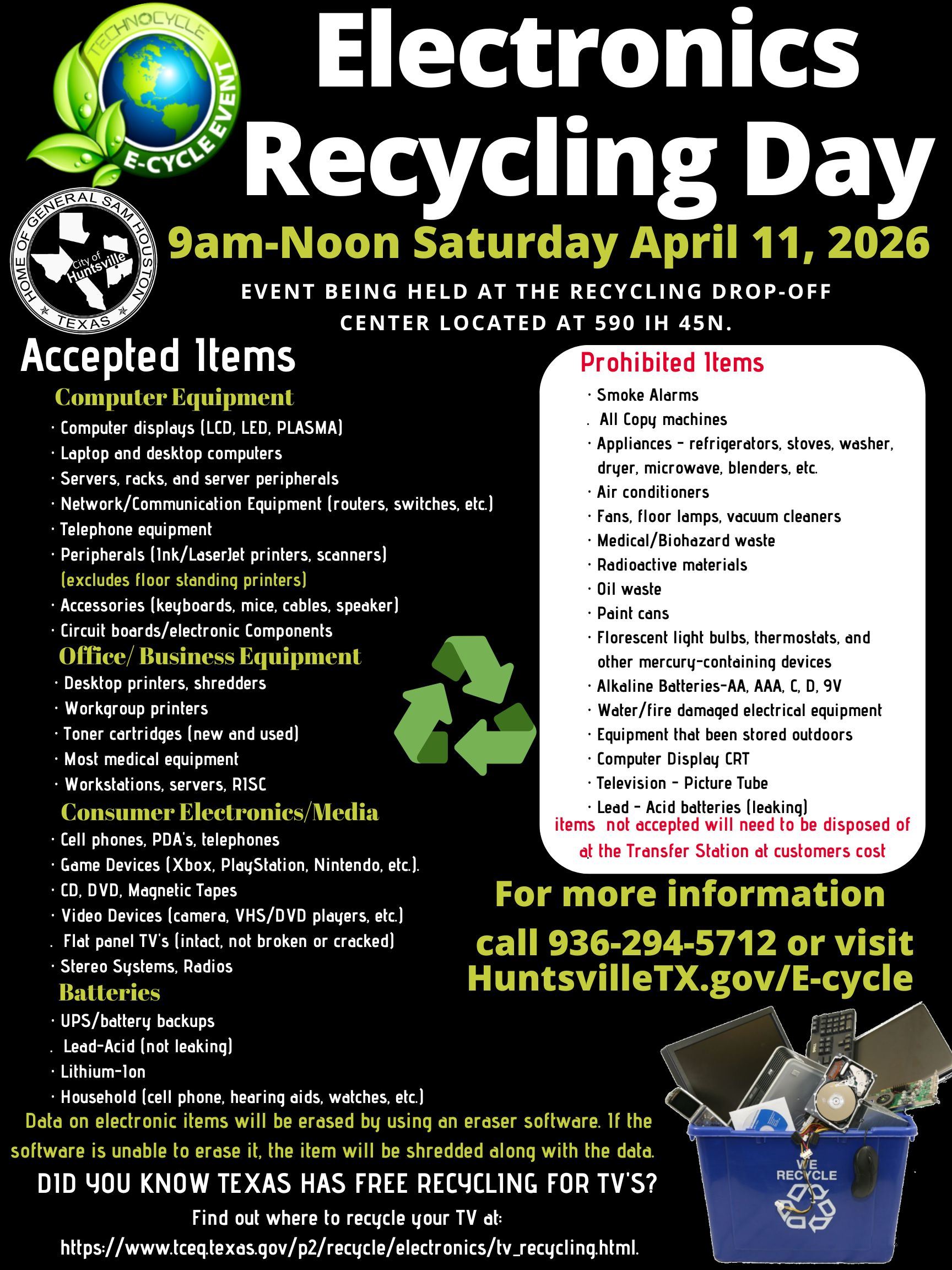 2026 Electronics Recycling Event Flyer 